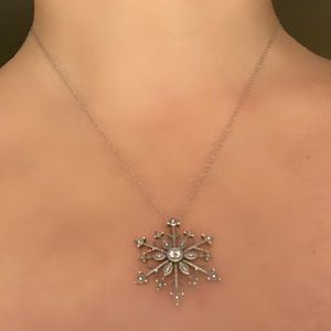 Sterling Silver Start Snowflake Necklace